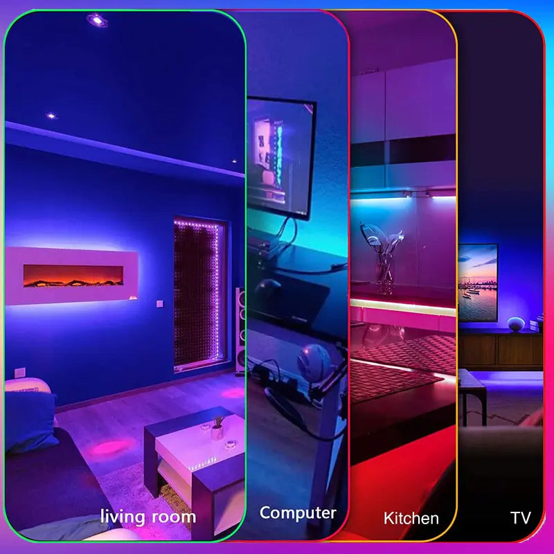 Barra de Luz Neon LED RGB 与 WiFi、App 和 Voz 控制、音乐功能 – 电视照明和环境装饰的理想选择