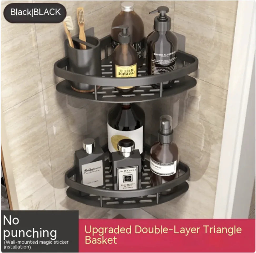 Punch-Free Bathroom Storage Rack