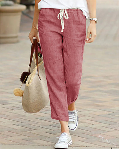 Women's Autumn Cotton Elastic Waist Pants