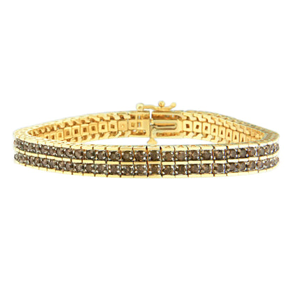 Pulsera "Layers of Love" de oro amarillo de 10 quilates con diamantes de talla redonda (5,00 cts, color KL, claridad I1-I2)