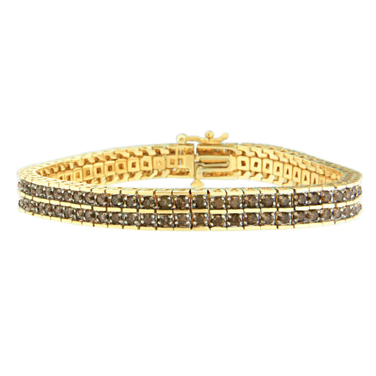 Pulsera "Layers of Love" de oro amarillo de 10 quilates con diamantes de talla redonda (5,00 cts, color KL, claridad I1-I2)