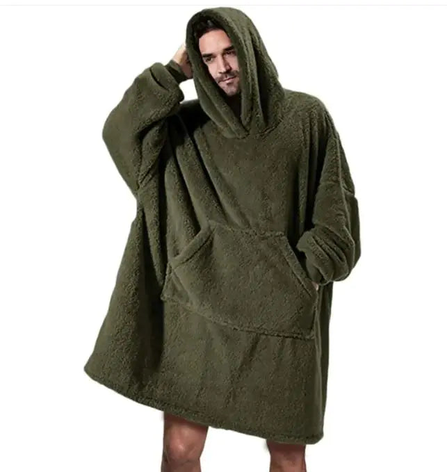 Comfortable Loose Double-Sided Fleece Thicker Wearable Blanket