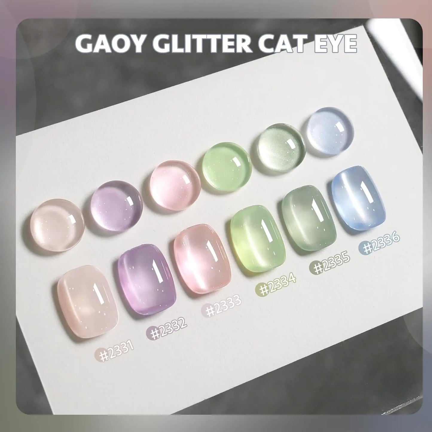 GAOY Cat Eye Gel neglelakksett med magnet for rosa blågrønt glitter holografisk kattøye, salonggelmanikyr og neglekunst DIY hjemme，Romantic Galaxy Romantic Galaxy