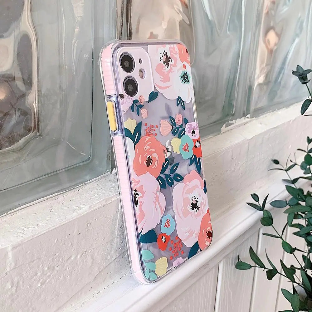 Funda para teléfono con diseño floral vibrante