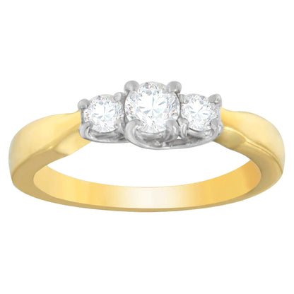 14K Two-Toned Gold 1/2 CTTW Round-cut Diamond Ring (G-H, SI1-SI2)