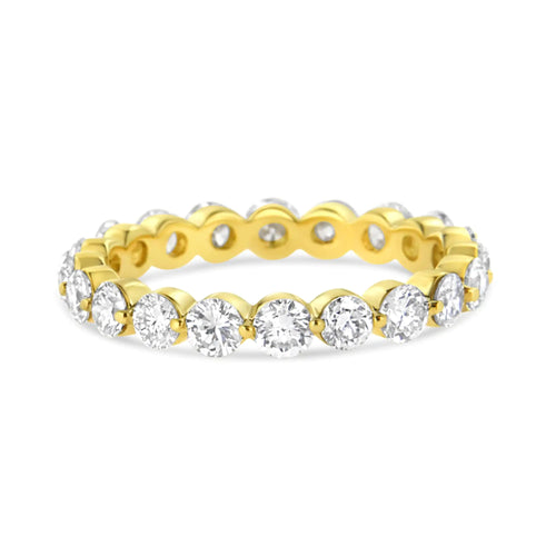 14K gult gull 2.0 Cttw 2-pinnesett Diamond Eternity Band Ring (SI1-SI2 Clarity, IJ-farge)