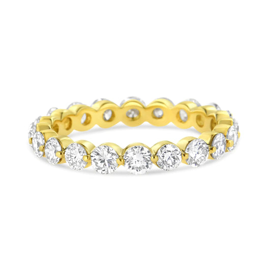 14K gult gull 2.0 Cttw 2-pinnesett Diamond Eternity Band Ring (SI1-SI2 Clarity, IJ-farge)