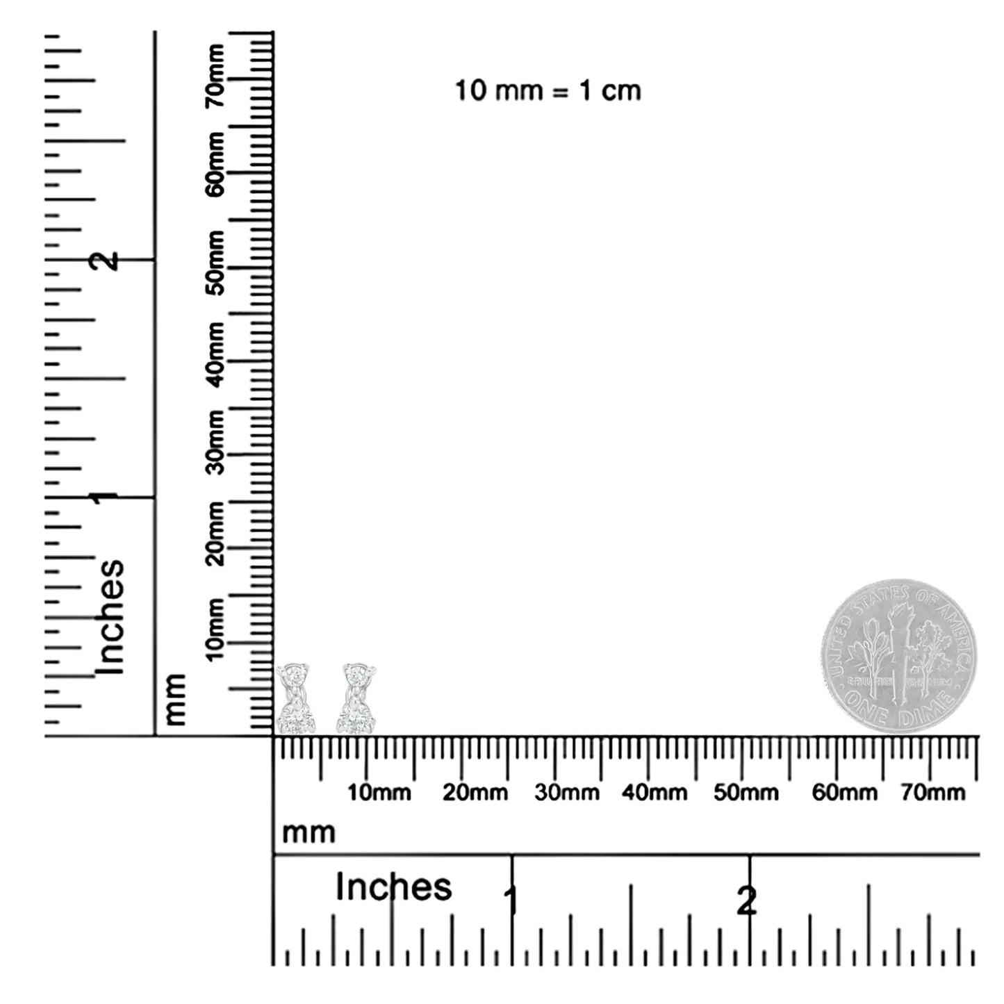 Pendientes colgantes de oro blanco de 14 quilates con dos diamantes de 1/2 ct (HI, I1-I2)