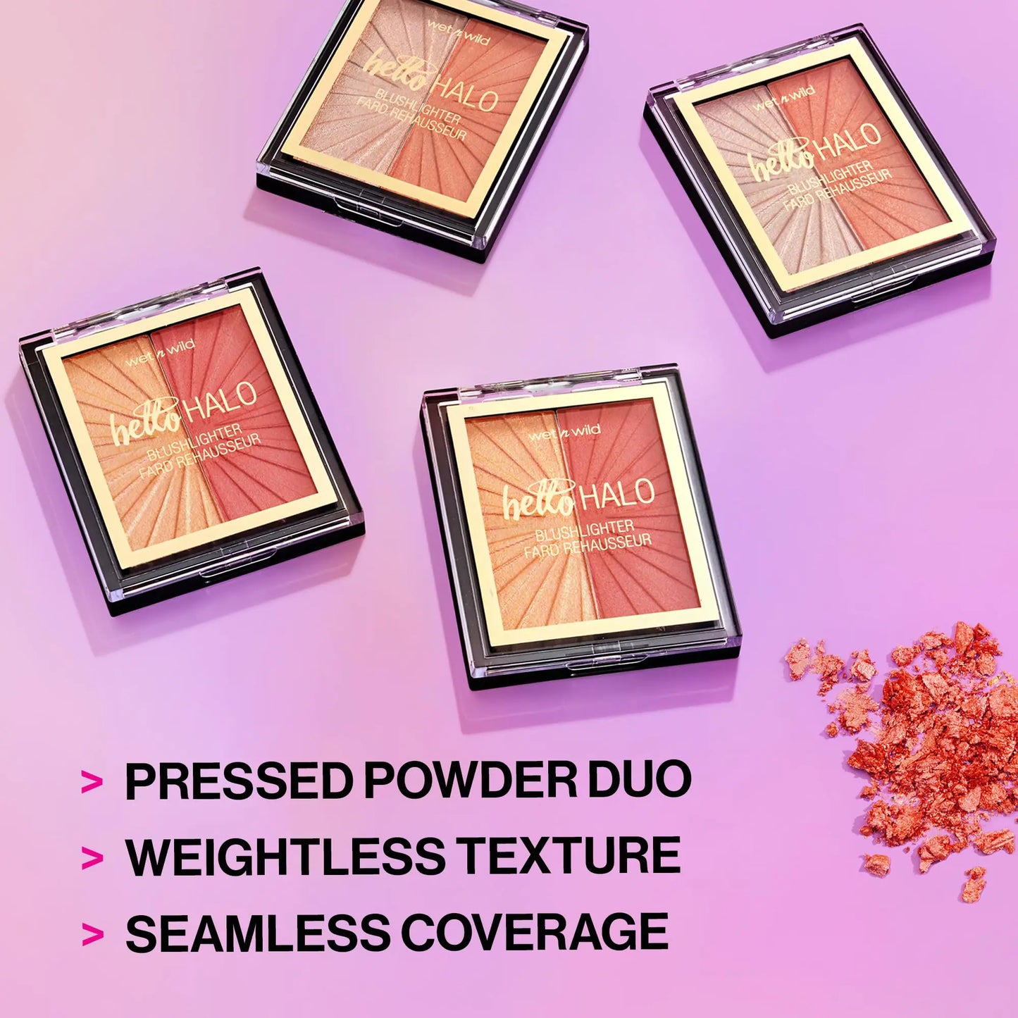 Wet n Wild MegaGlo Blushlighter, Blendable Blush &amp; Highlighter-sett, skinnende metallisk finish, Flash Me 3 - Flash Me 0,35 ounce (pakke med 1)