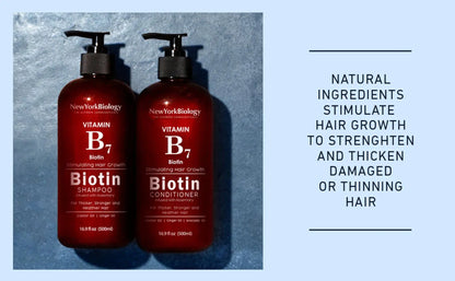 New York Biology Biotin Shampoo for hårvekst og tynt hår – Fortykningsformel for hårtapsbehandling – For menn og kvinner – Anti flass - 16,9 fl Oz 16,9 Fl Oz (pakke med 1) Biotin Shampoo - 16,9 Fl Oz (pakke med 1)