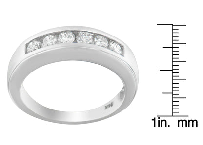 14K hvitt gull 3/4ct. TDW Diamond Channel Band Ring (HI, I1-I2)