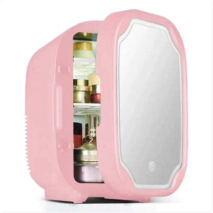 Portable Mini Beauty Fridge with Mirror, 110V