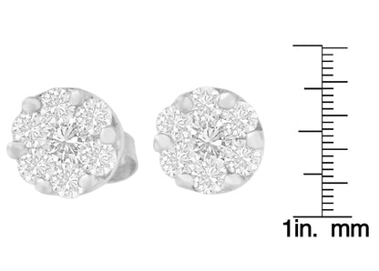 14K hvitt gull 3/4 cttw rund diamant øredobber (GH, SI2-I1)