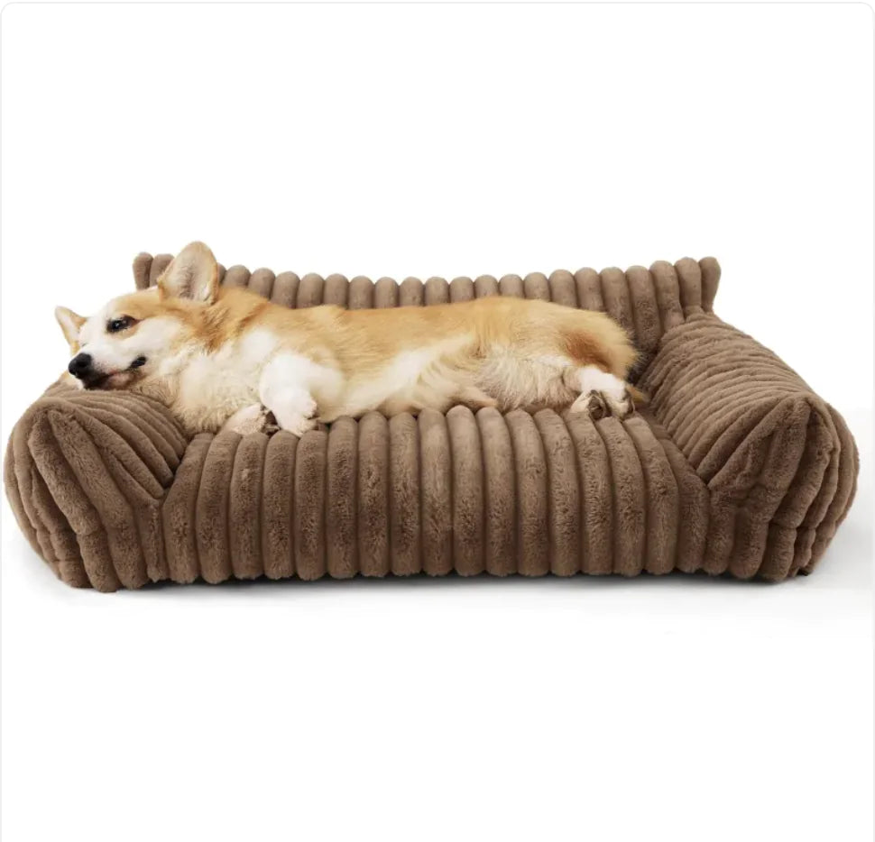 Bedsure Cute Cat Sofa - Soft Corduroy Fleece Pet Bed