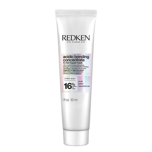 REDKEN Bonding Hair Mask for reparasjon av tørt, skadet hår | Surt bindekonsentrat | Hydraterende 5-minutters flytende hårmaske | For alle hårtyper 1,01 Fl Oz (pakke med 1)