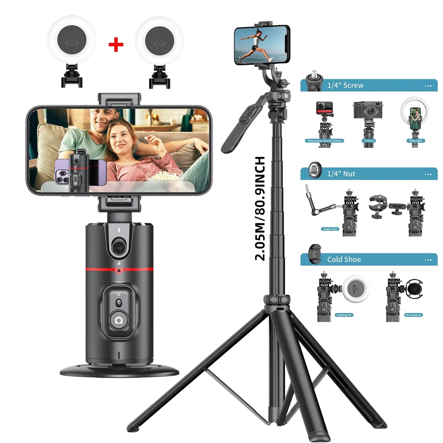 Auto Face Tracking Tripod with Stabilizer