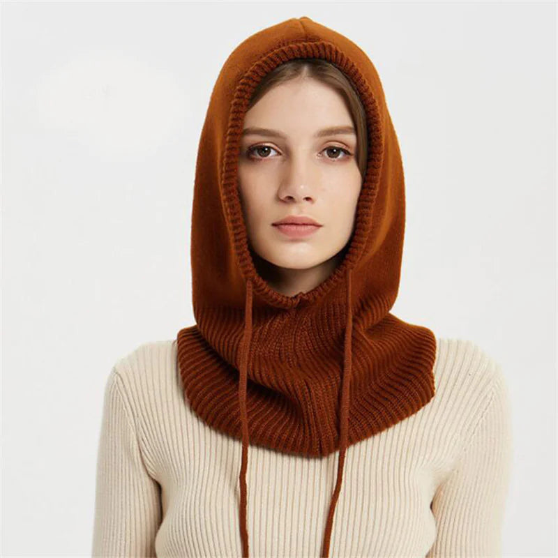 Cozy Knit All-in-One Hat & Scarf Pullover