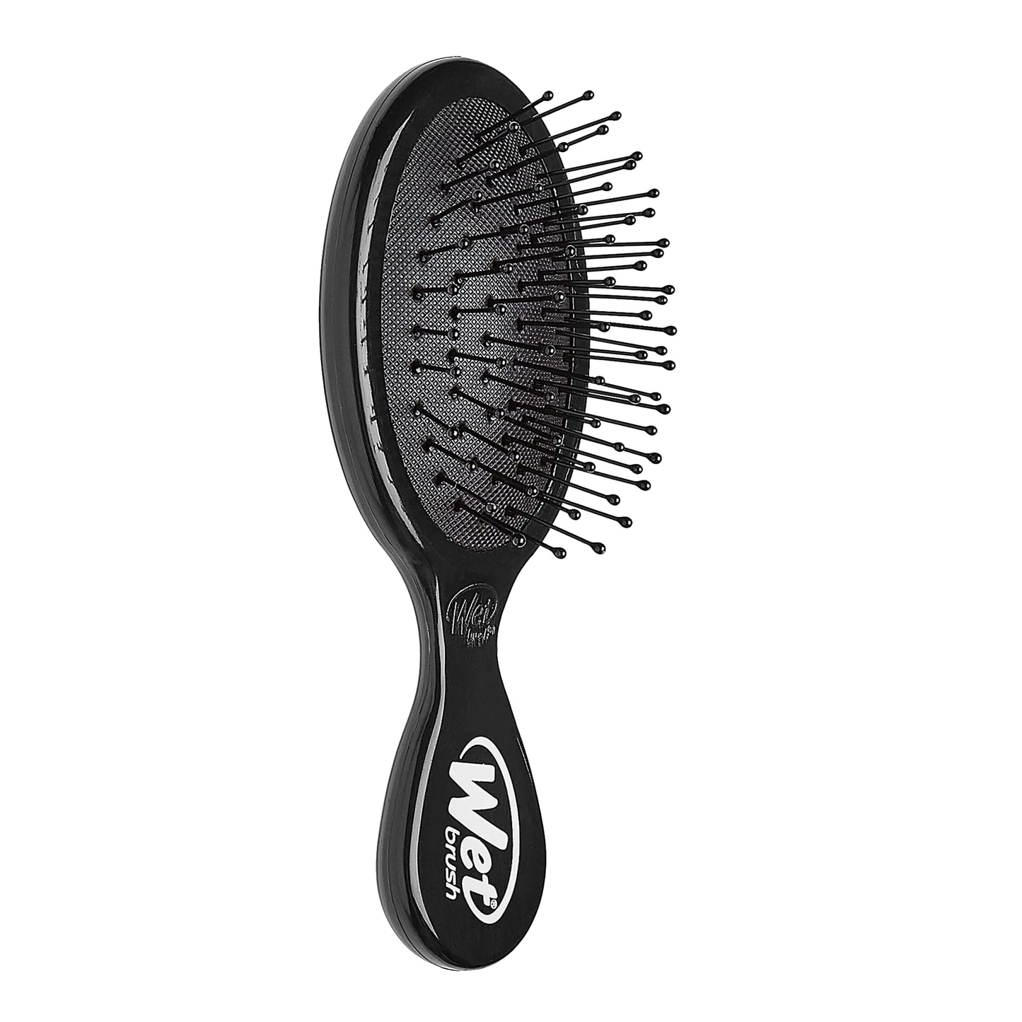 Cepillo desenredante Wet Brush, minicepillo (negro). Cepillo antienredos para cabello húmedo y seco, para mujeres y hombres. Cerdas suaves y flexibles para cabello liso, rizado y grueso. 1 unidad (paquete de 1).