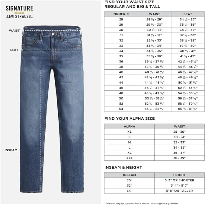 Signature by Levi Strauss & Co. Gold Men's Slim Fit Jeans Standard 34W x 36L Gothic 3d-waterless