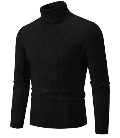 Strikket genser med turtleneck for menn