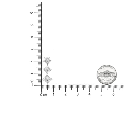 10K 金 1/5 克拉公主方钻石 3 石吊坠 18 英寸吊坠项链（高颜色，SI2-I1 净度）