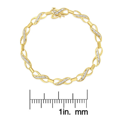 Pulsera de diamantes "Infinite Love" de talla redonda en oro amarillo de 10 quilates (0,25 cts, color IJ, claridad I2-I3)