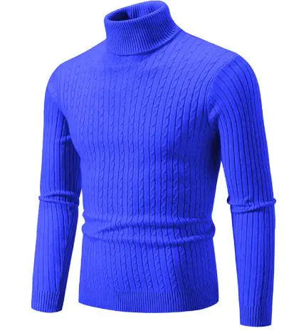 Strikket genser med turtleneck for menn