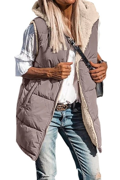 Double-Sided Hooded Cotton Jacket Vest