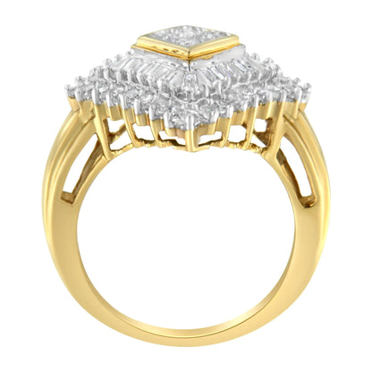 10K Yellow Gold Diamond Ballerina Ring (1 Cttw, I-J Color, I1-I2 Clarity)