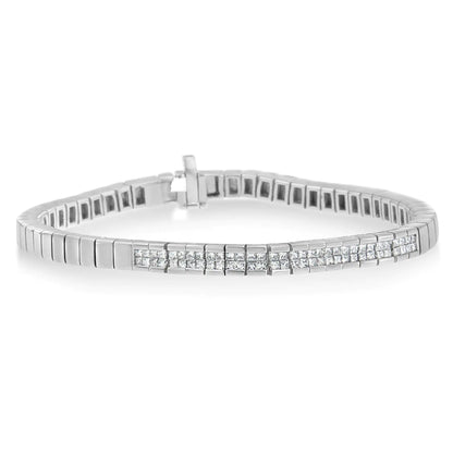 14K hvitt gull Princess Cut diamantarmbånd (1,00 cttw, HI Color, SI1-SI2 Clarity)