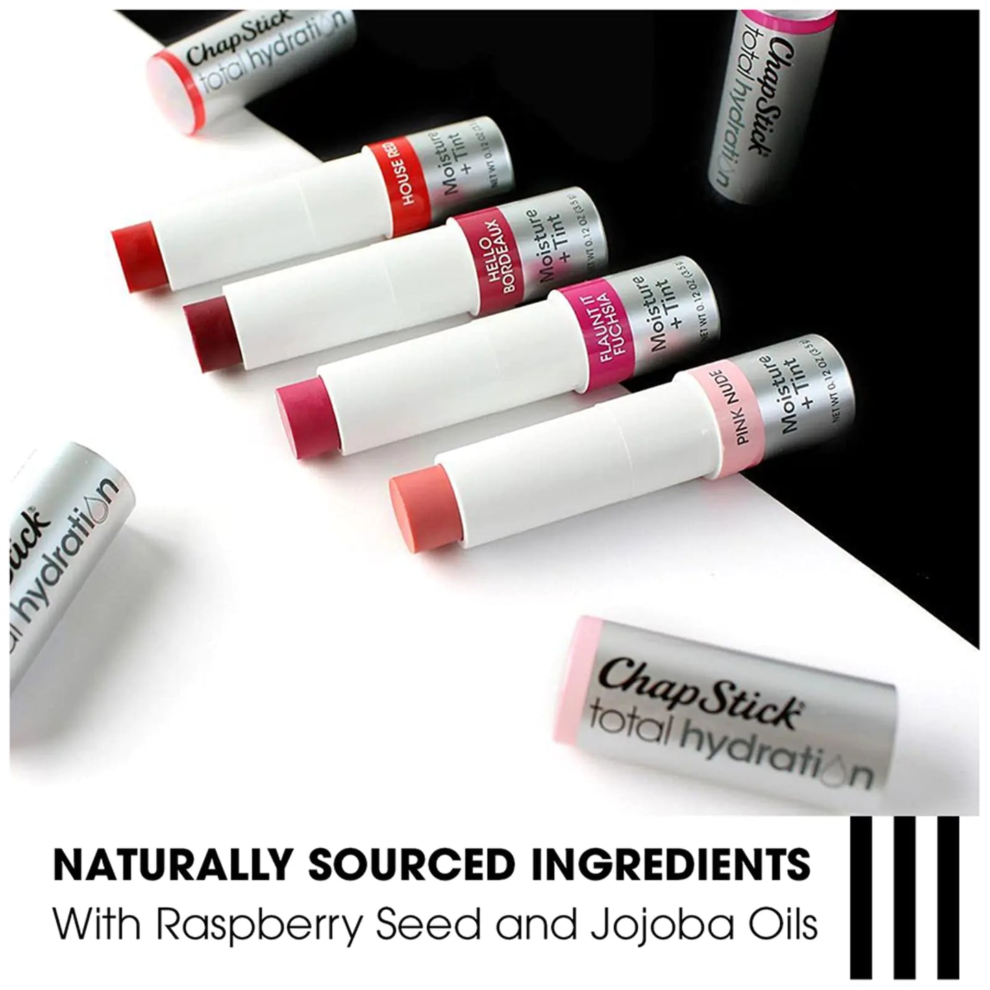 ChapStick Total Hydration Moisture + Tint Flaunt It Fuchsia Tinted Lip Balm Tube, Tinted Moisturizer - 0,12 Oz