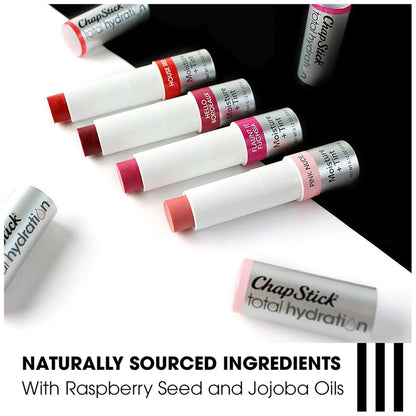 ChapStick Total Hydration Moisture + Tint Flaunt It Fuchsia Tinted Lip Balm Tube, Tinted Moisturizer - 0.12 Oz