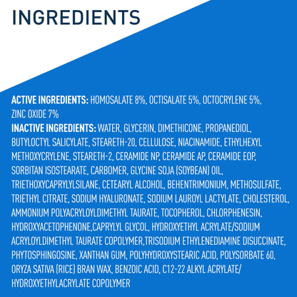 CeraVe AM Facial Moisturizing Lotion SPF 50 | Face Moisturizer with SPF, Hyaluronic Acid, Niacinamide & Ceramides | Non-Greasy | Blends Seamlessly With No White Cast | Non Comedogenic Sunscreen | 3 Oz