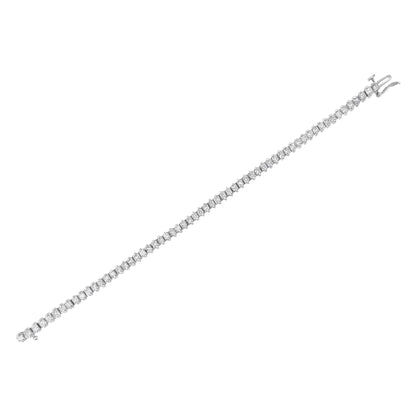 14K hvitt gull 5.0 Cttw Clarity Enhanced 2-pinnesett Princess-Cut Diamond Tennis Armbånd (HI Color, I1-I2 Clarity)