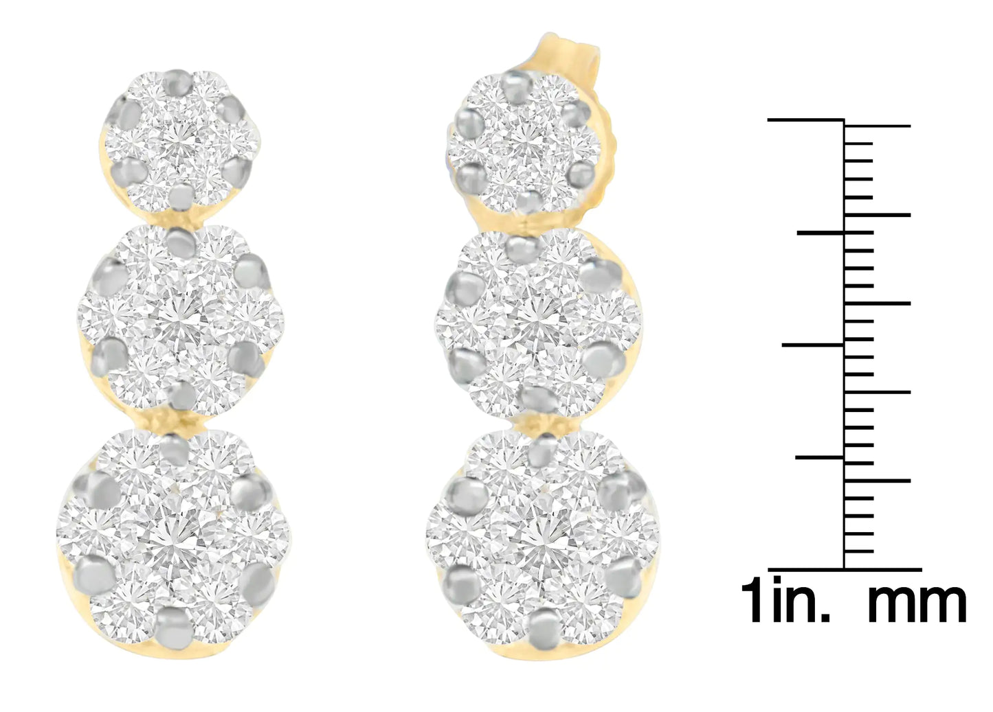 14K Yellow Gold Round-cut Diamond Earring (2 cttw, I-J Color, VS1-VS2 Clarity)