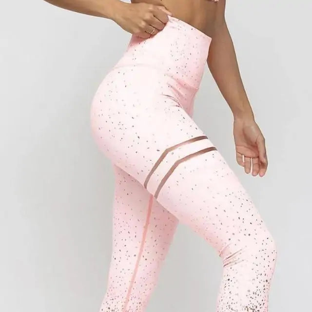 Leggings deportivos de cintura alta con purpurina