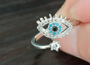 Frosty Wind Kvinne Blue Eyes Fashion Ring