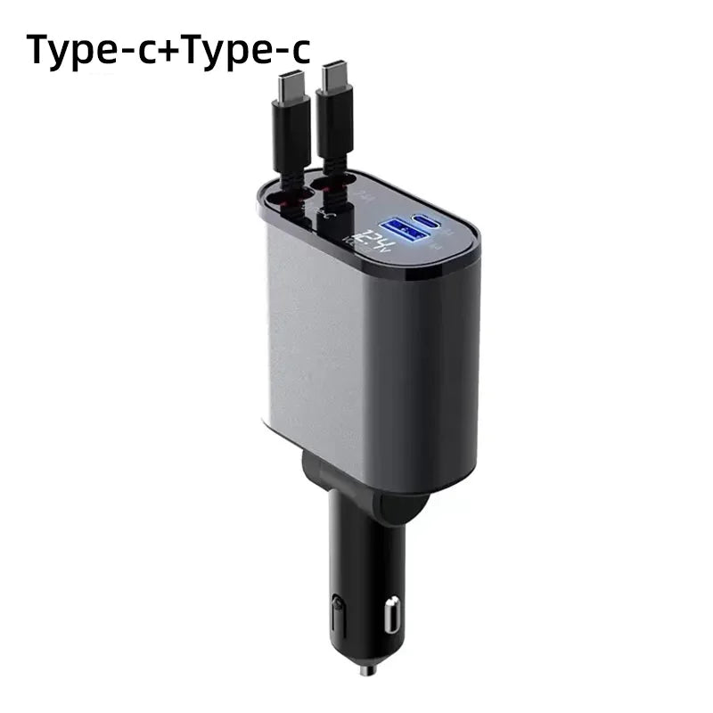 伸缩式车载充电器 4 合 1 快速充电