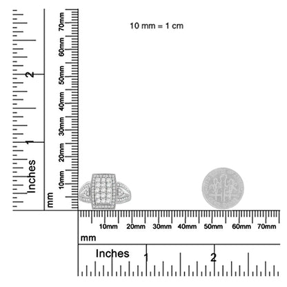 10K valgekuldne 1,0 Cttw teemant, ristkülikukujuline padjakujuline kobarakujuline halo flared band kokteilisõrmus (HI Color, SI2-I1 Clarity)