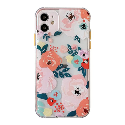 Funda para teléfono con diseño floral vibrante