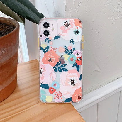 Funda para teléfono con diseño floral vibrante