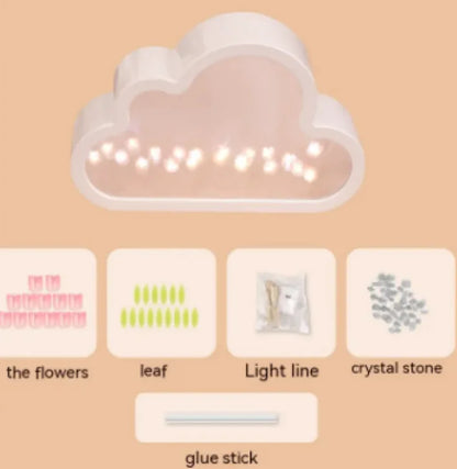 Handmade DIY Cloud Tulip Mirror Small Night Light