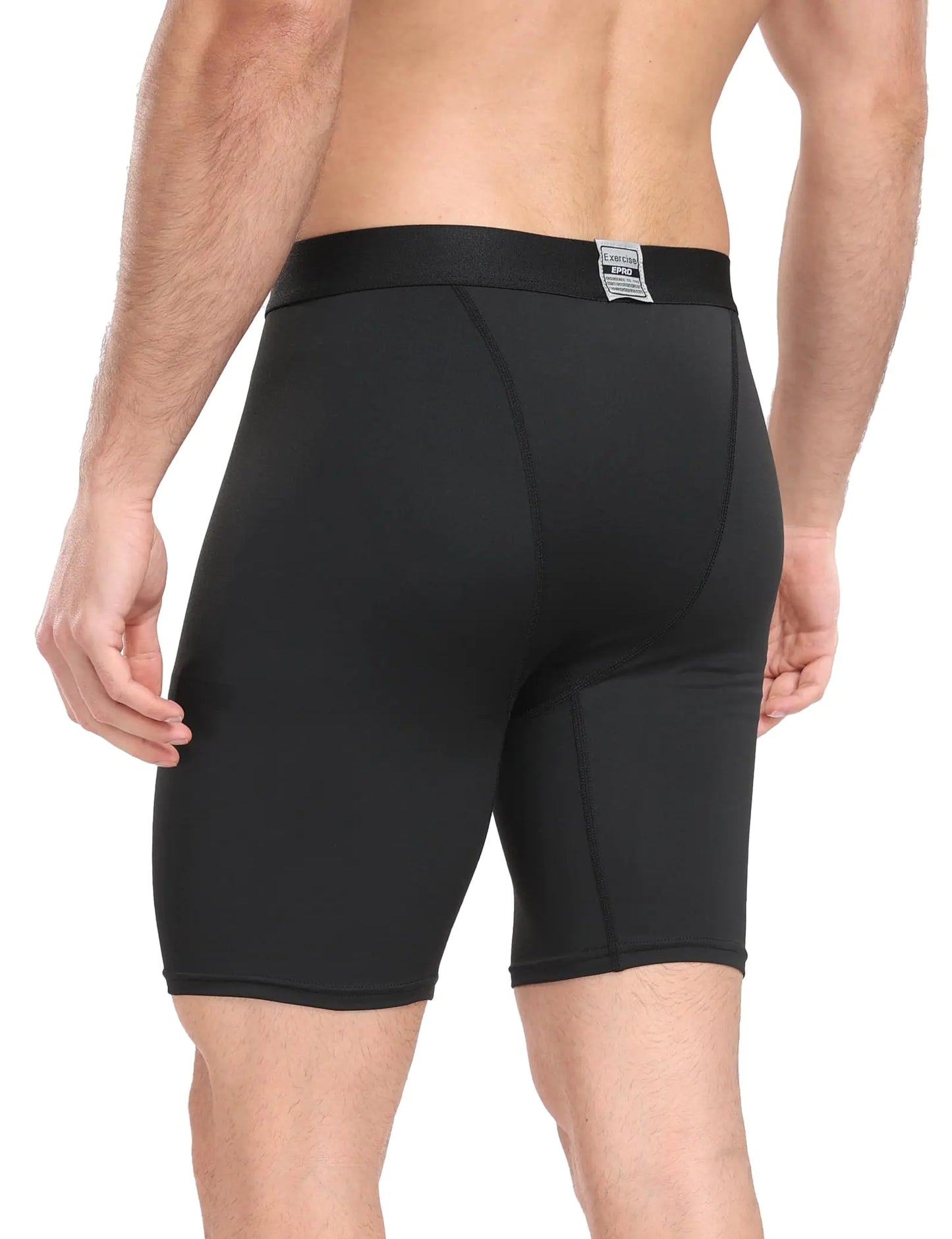 Kompresjonshorts Herre Ytelse Sport Trening Atletisk løpeundertøy Shorts Spandex 6 Pack Black Small