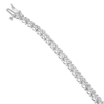 18K White Gold Round Cut Diamond Wrapped in Love Bracelet (2.00 cttw, H-I Color, I1-I2 Clarity)