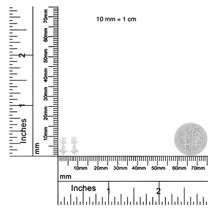 14K valge kullaga 3/4 cttw topelt-teemantprintsess-lõigatud kõrvarõngad (IJ Clarity, I2-I3 värv)