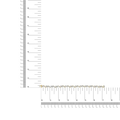 10 k kollane kuld, 3,00 Cttw, ümara ja baguette lõigatud lilleline lüli, 7,25-tolline käevõru (IJ värv, I1-I2 selgus)