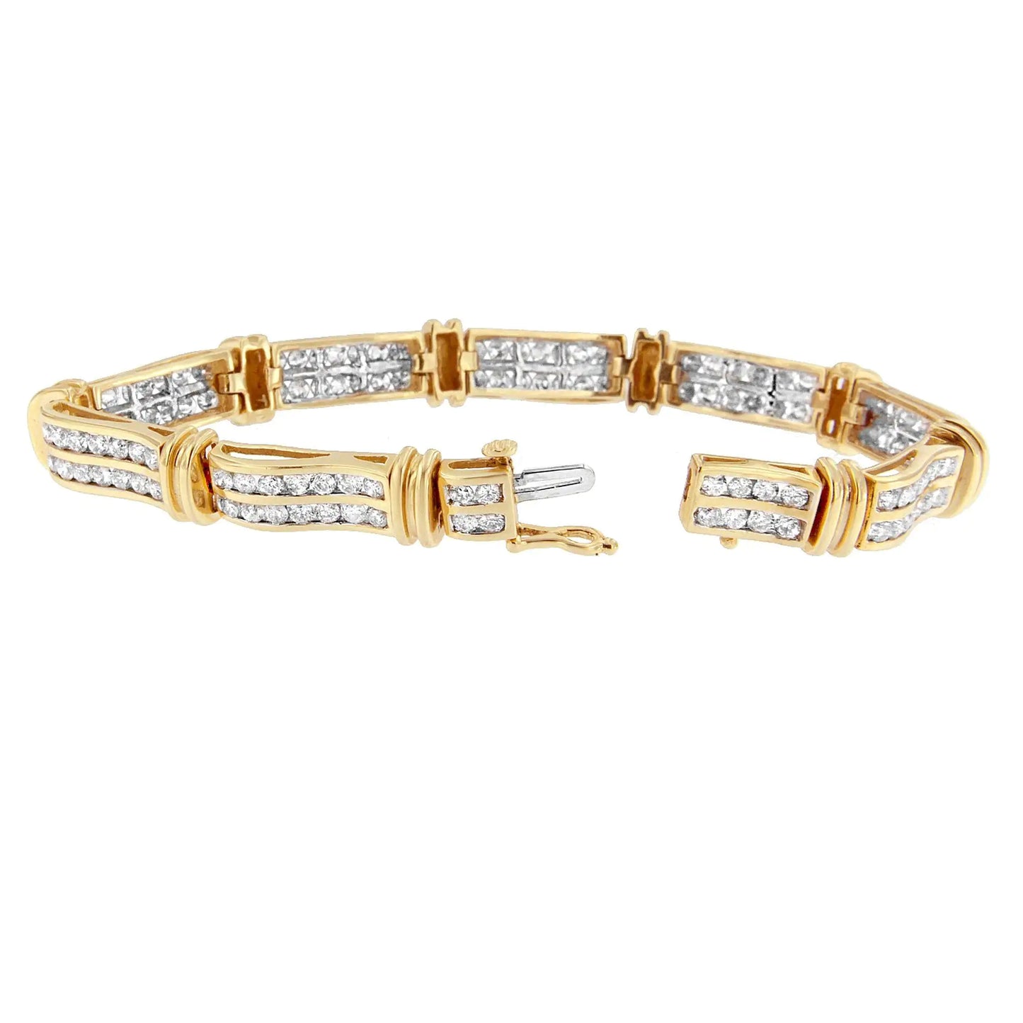 14K Yellow Gold Round-Cut Diamond Bracelet (5.35 cttw, H-I Color, I1-I2 Clarity)