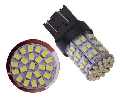 4X 3157 3156 64SMD LED 倒车尾灯制动转向信号 DRL 灯泡 6000K 白色