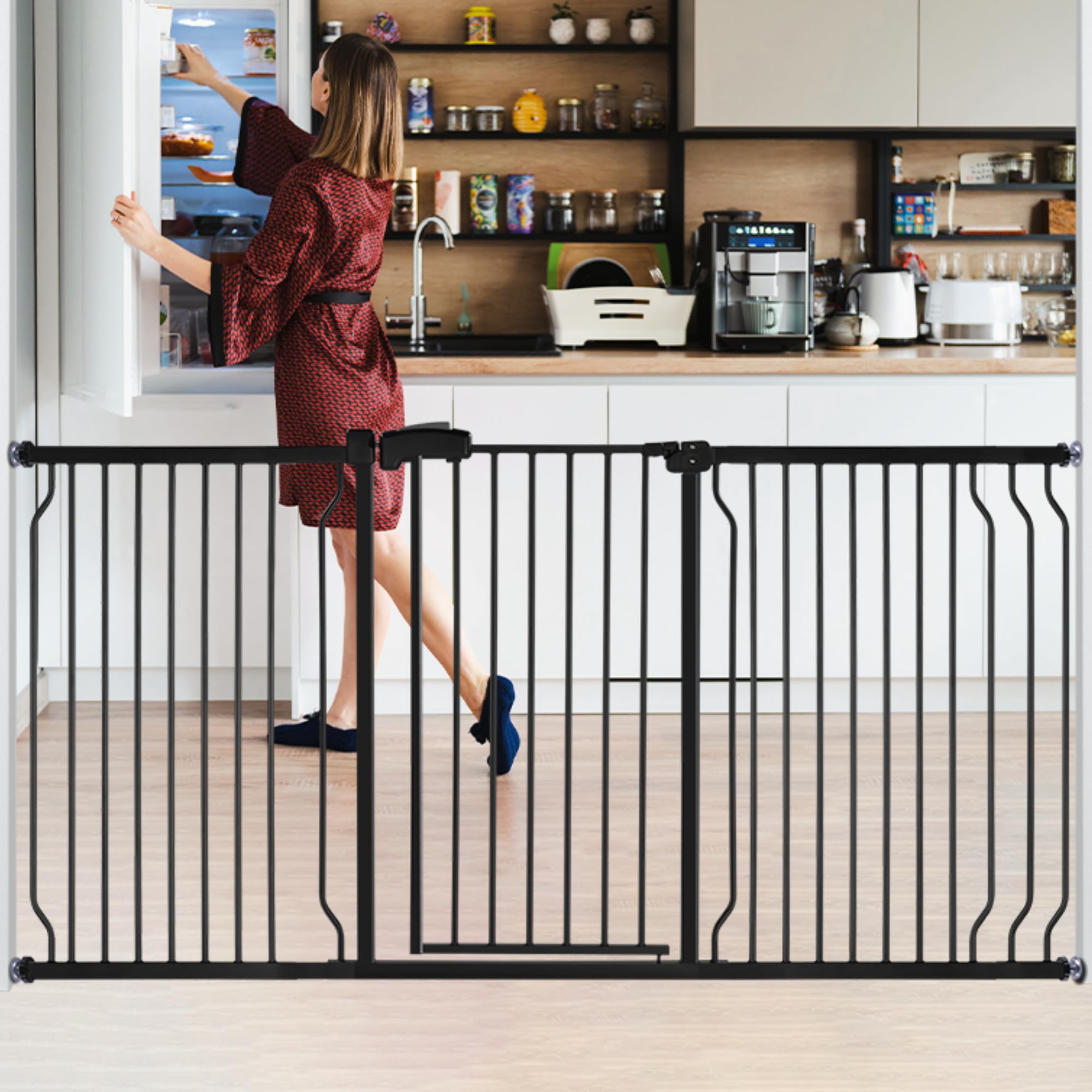 HEMRORO MaxiSafe Adjustable Baby & Pet Gate 66.5-75.8"