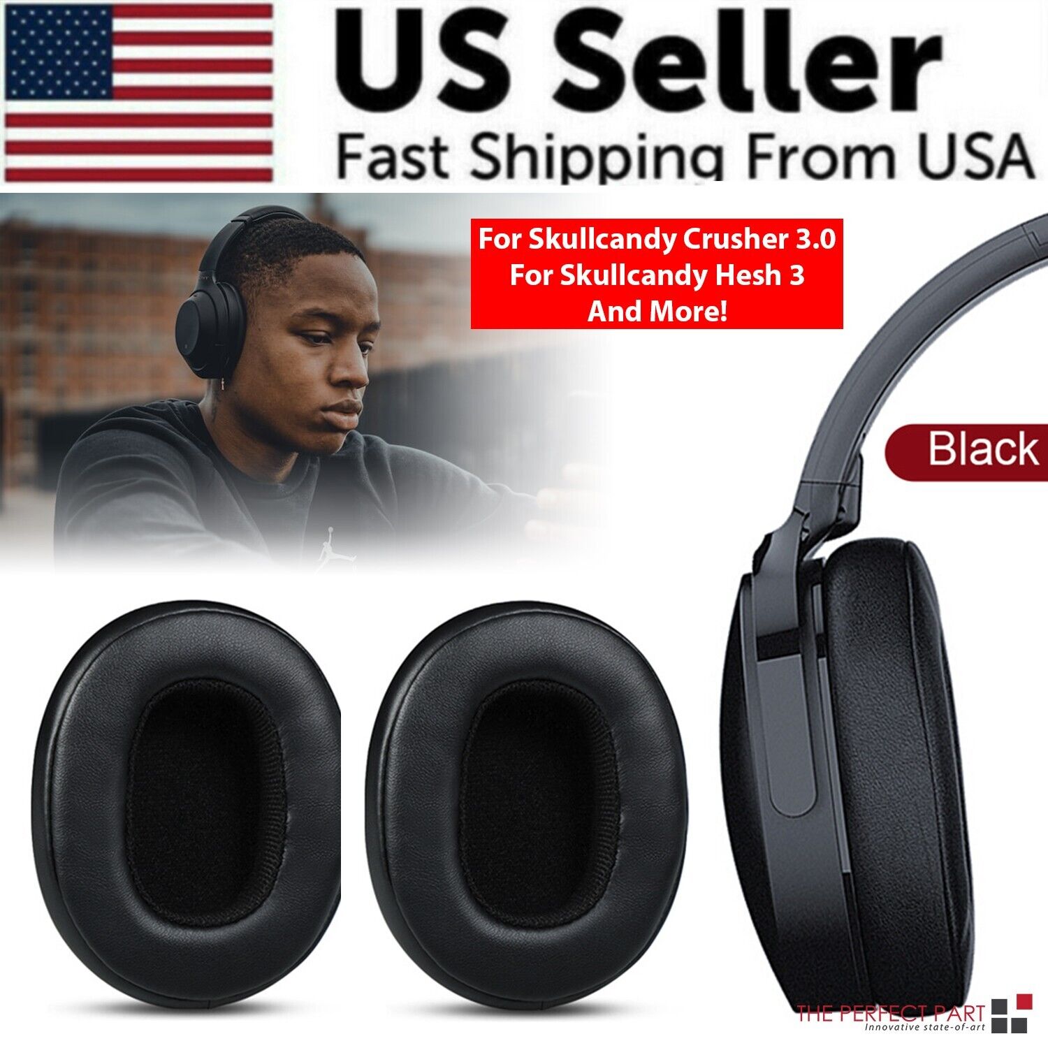 Erstatnings ørepuder/covers til Skullcandy Crusher 3.0 Wireless Hesh 3